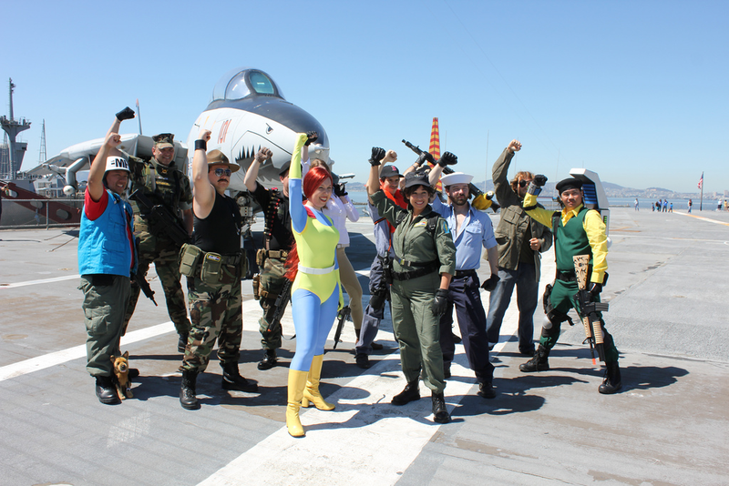 Illustration for article titled Seriously Amazing (and Funny) G.I. Joe Cosplay on a Real Aircraft Carrier